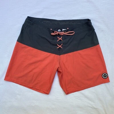 ROXY Swim Beach Surf Pool Trunks Orange / Gray Womens Size 9 x 15" Ships Today! - Image 1 of 4