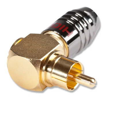 HICON Conectores Enchufe Rca Cromado 90°Ángulo Máximo 7,0mm Ø HI-CMA01-RED - Imagen 1 de 2