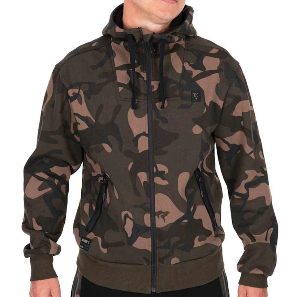 Fox Camo Full Zip Premium Hoodie - Angelpullover, Angelbekleidung, Pullover   - Bild 1 von 1
