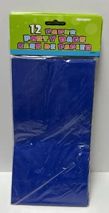Unique Royal Blue Paper Party Favor Bags 12 Pack New Sealed! #59004 - Picture 1 of 6