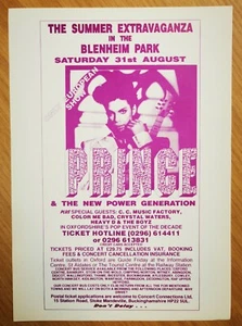 PRINCE 1991 Original UK PROMO ONLY Concert Flyer BLENHEIM PALACE Cancelled ! #2 - Picture 1 of 8