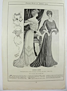 1904 Damen Abendkleider Vintage Print Werbung ~ Damenmode - Bild 1 von 2