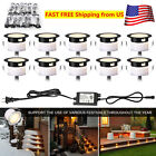 10pc Low Voltage Step Lights Outdoor Warm White Φ1.18in Recessed LED Deck Lights