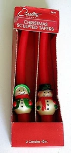 Christmas Snowmen Candles Tapers 10" Carlton Cards Unused New C1 - Picture 1 of 6