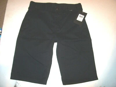 NEW Hurley boys youth sz 16 solid black khaki chino long shorts - Image 1 of 2
