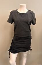 Victoria’s Secret PINK Faded Black T-Shirt Dress Side Ruched - Size Small - NWT