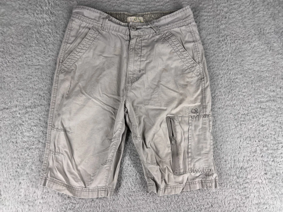 Ocean Pacific Shorts Womens 16 Gray Rip Stop Cotton Cargo Pocket Zip Beach Surf - Image 1 of 4