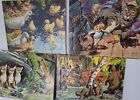 4 puzzles plateau vintage 1952 enfants forêt animaux ours renard canard chat