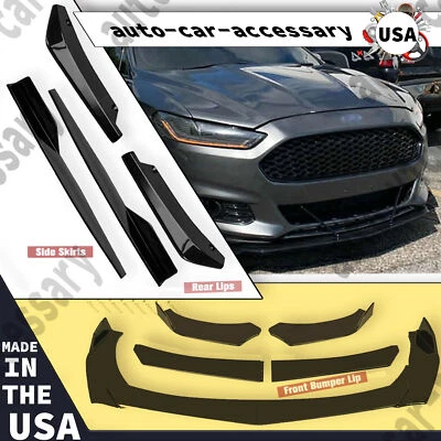 Kit de carrocería de alerón inferior divisor de labios parachoques delantero negro brillante para Ford Fusion Foto 1 de 4