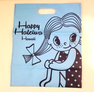 Happy Haleiwa Hawaii Blue Reusable Shopping Tote Bag 15" x 12" - Picture 1 of 3