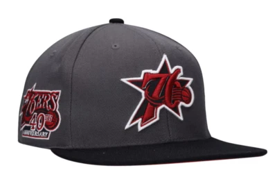 NBA Philadelphia 76ers Mitchell &Ness Adult 40th Anniversary Fitted Cap M&N NEW! - Image 1 of 4