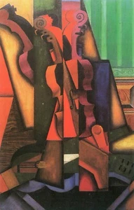 Violin and guitar by Juan Gris Giclee Fine Art Print Repro on Canvas - Foto 1 di 1