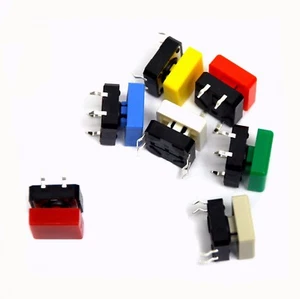 100set 12x12mm 4P Tact Switch SHD-1103T-2 Force=160±50g + Color Cover / H=10mm - Picture 1 of 7