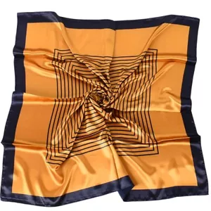 35 x 35 Women's Fashion Pattern Large Square Silk Like Hair Scarf Head Sleepi... - Picture 1 of 8