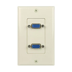 Placa de pared Construct Pro con doble paso VGA hembra (almendra clara) - Imagen 1 de 7