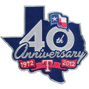 2012 Texas Rangers 40th Anniversary Season Jersey Emblem Logo Sleeve Patch 1972 - Picture 1 of 1