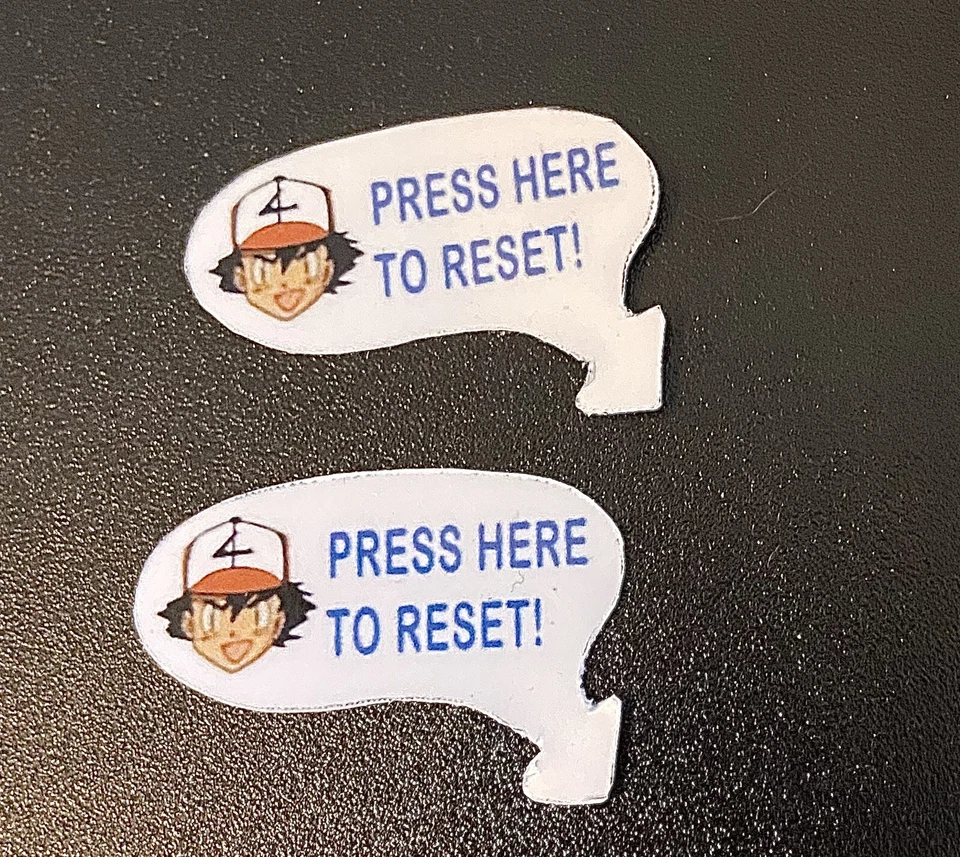 Etiqueta adhesiva de repuesto personalizada para Nintendo 64 N64 edición Pikachu Press Here Foto 1 de 1