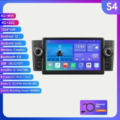 Autoradio Fiat Grande Punto 2007-2012 4G+ 32GB 7" Android 12 8Core 4G+ Wifi - Imagen 1 de 4