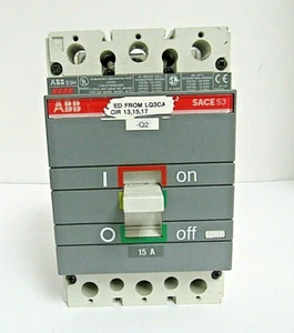 ABB S3H SACE S3 INTERRUTTORE 15A,600VAC,600VDC,3POLI - Foto 1 di 5