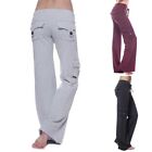 Comfortable Womens Low Waist Flare Trousers Yoga Pants Casual Stretch Bottoms