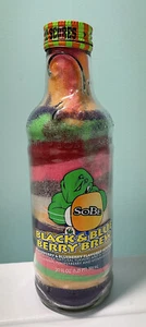 Vintage SoBe Black & Blue Berry Brew Bottle 20oz Sand Art w/ Contest Cap 2000s - Picture 1 of 4