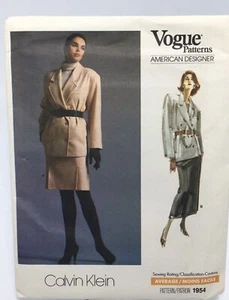 Calvin Klein Jacket Skirt Size 14-18 V1954 Uncut Vogue Sewing Pattern Vintage - Picture 1 of 2