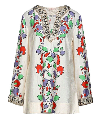 TORY BURCH TUNICA SETA FLOREALE LEGACY PAISLEY TAGLIA US 4 NUOVA CON ETICHETTE CRISTALLO BORCH