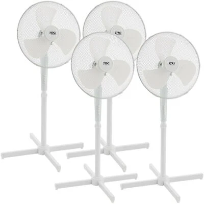 4x Standventilator Ventilator Windmaschine Luftkühler Oszillierend Weiß Lüfter - Bild 1 von 4