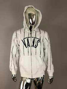 Vans White Striped Graphic Sweatshirt Size M - Picture 1 of 5