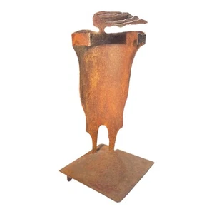 Brutalist Iron Sculpture of a Female Figure Unknown Artist Iron Abstract Art - Picture 1 of 13