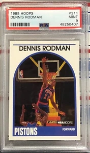 1989 HOOPS DENNIS RODMAN, #211, PSA GRADED 9 MINT, HOF, PISTONS, BULLS, LAKERS - Picture 1 of 2