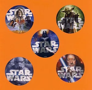 15 Star Wars Classic - Yoda, Darth Vader - adesivi grandi - bomboniere - Foto 1 di 1
