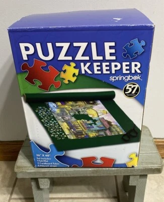 Springbok Puzzle Keeper 36" X 48" Set- Includes 1 Felt Mat, 2 Tubes, 2 Straps - Image 1 of 4