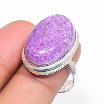 Purpurit Ring ovale Form Edelstein verstellbar Handarbeit Antikschmuck FR 1315 - Bild 1 von 4