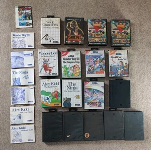 17 Sega Master System Wonder Boy Alex Kidd Sonic Spiele Anleitungen LEERHÜLLEN - Bild 1 von 17