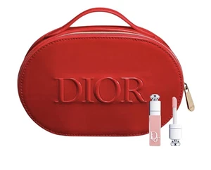 Dior Beauty rojo charol pequeña bolsa de maquillaje/embrague, Dior Addict Lip Maximizer - Imagen 1 de 9