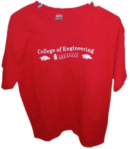 NCAA Arkansas Razorbacks College Of Engineering Men's L Shirt 100% Cotton Gildan - Picture 1 of 2