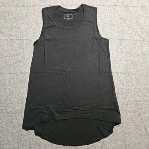 Camiseta sin mangas clásica negra alta-baja minimalista esencial - Imagen 1 de 3
