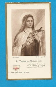 IMAGE PIEUSE RELIQUE SAINTE THERESE DE L ENFANT JESUS    LISIEUX marge doree - Imagen 1 de 4