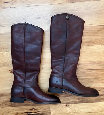 Botas de montar altas Frye Melissa de cuero con botones Congac para mujer talla 6,5 B nuevas LEER Foto 1 de 4