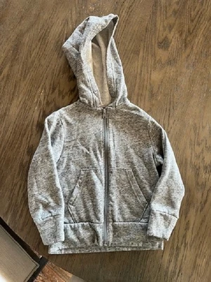 OLD NAVY GRAY FRONT ZIP GENTLY WORN HOODED SWEAT JACKET SZ XS/5 - Image 1 of 3