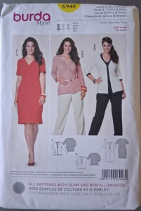 Burda style pattern 6948 jacket dress and top, sizes 18-34 cut but UNUSED - Picture 1 of 2