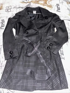 Worthington Black Trench Coat Women’s Size M – Belted Double Breasted - Picture 1 of 16