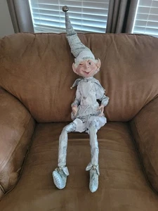 Robert Stanley für Hobby Lobby bewegliche Weihnachtselfe in Silber, zwinkernd - Bild 1 von 7