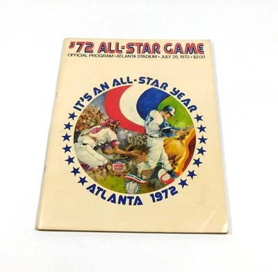 1972 MLB Baseball All-Star Game Program Atlanta Stadium 7-25-72 - Image 1 of 2