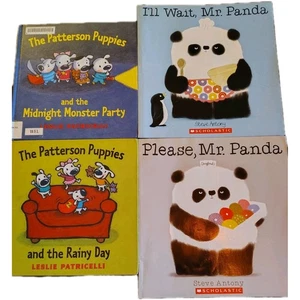 Young Readers Childrens Book Lot Patterson Puppies Please Mr. Panda Scholastic  - Picture 1 of 20