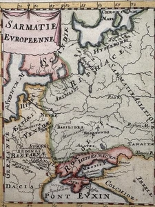 Europa Samatien Russland Schwarzmeer Ukraine 1719 Mallet Miniatur Handfarbe Karte - Bild 1 von 2