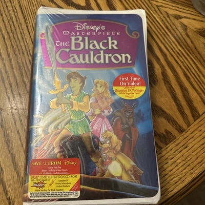 The Black Cauldron Walt Disney Masterpiece Collection Clamshell VHS Sealed Foto 1 de 4