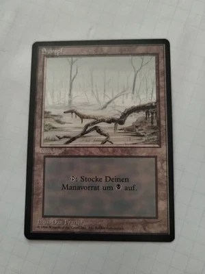 MTG Swamp (Low Branch) (Sumpf) German FBB Reg. Miscut - Bit of Edge Wear -Pics - Image 1 of 4