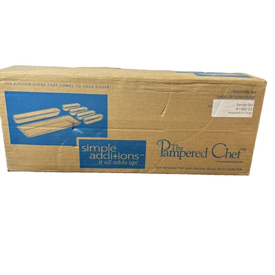 PAMPERED CHEF Simple Additions Hospitality Set 1945 - White Serving Dishes 6 NEW - Image 1 of 4